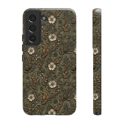 Sage Tooled Roses Tough Case