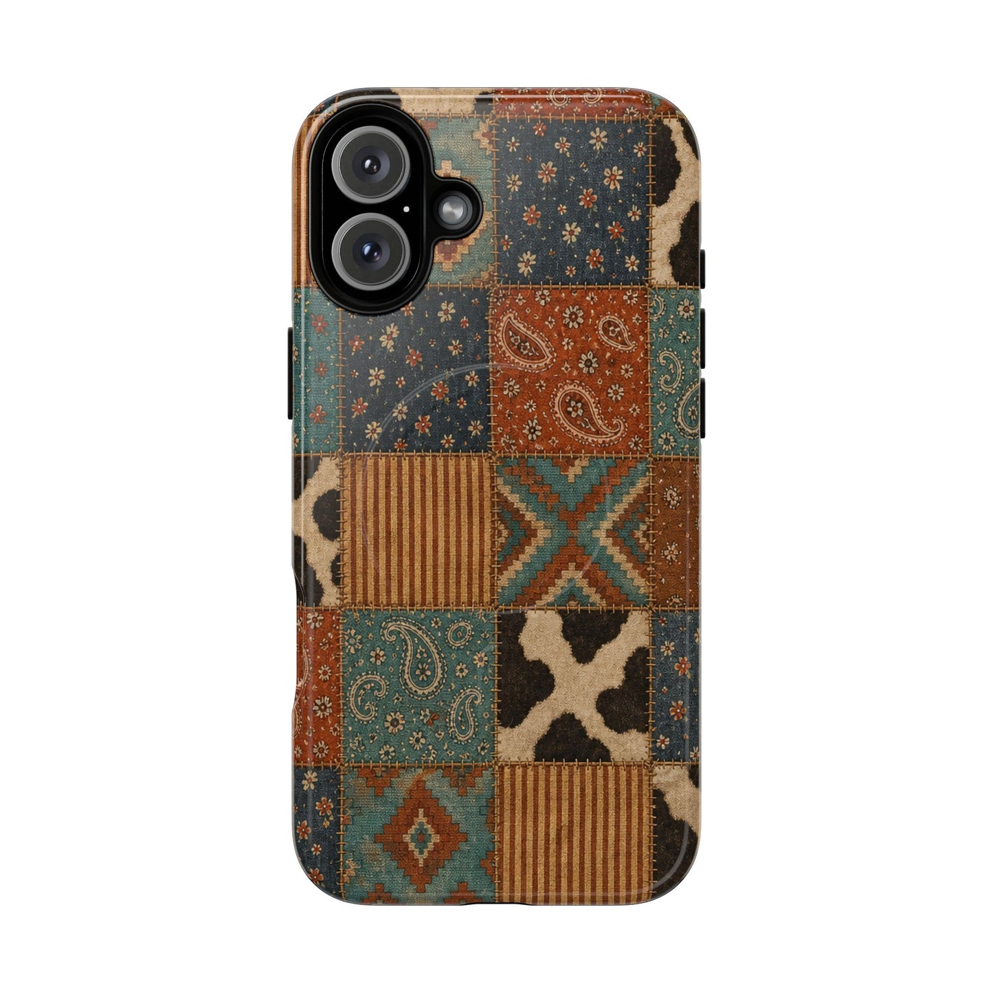Turquoise Patchwork Magnetic Case