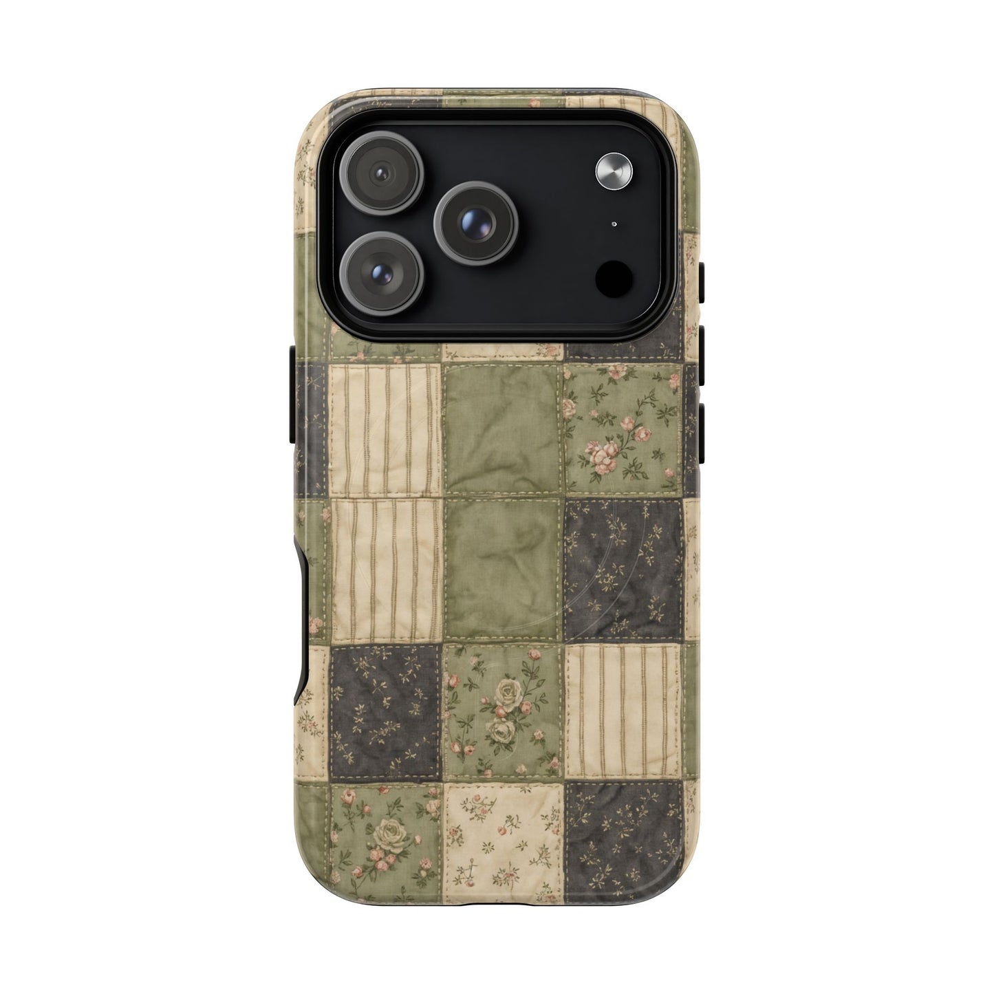 Sage Floral Patchwork Magnetic Case