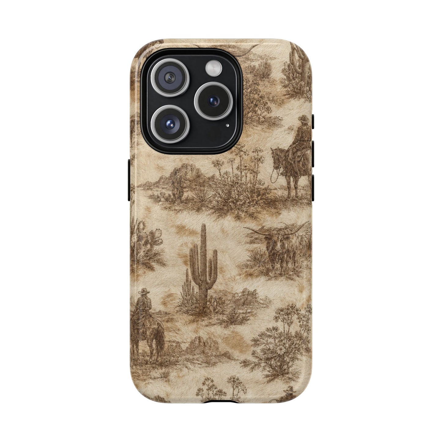 Ivory Cowhide Toile Magnetic Case