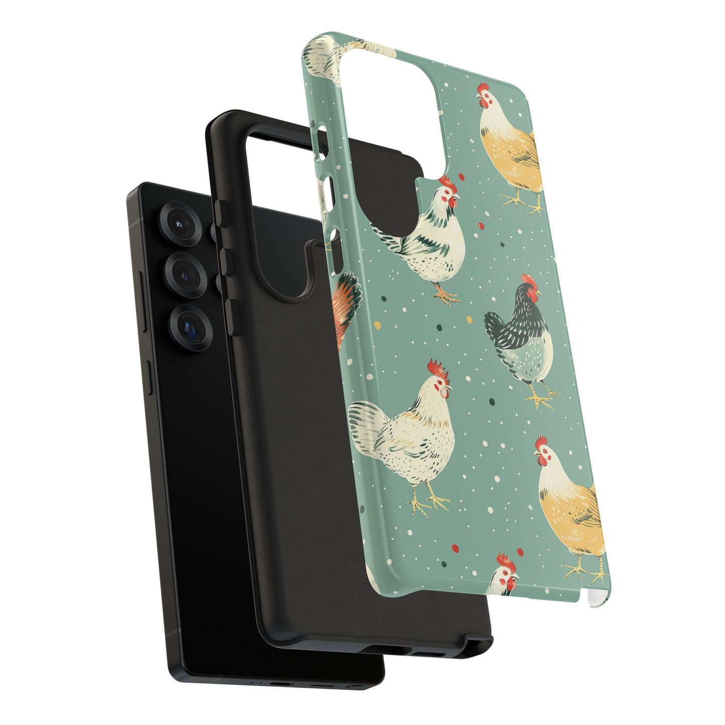 Green Polka Dot Chickens Tough Phone Case