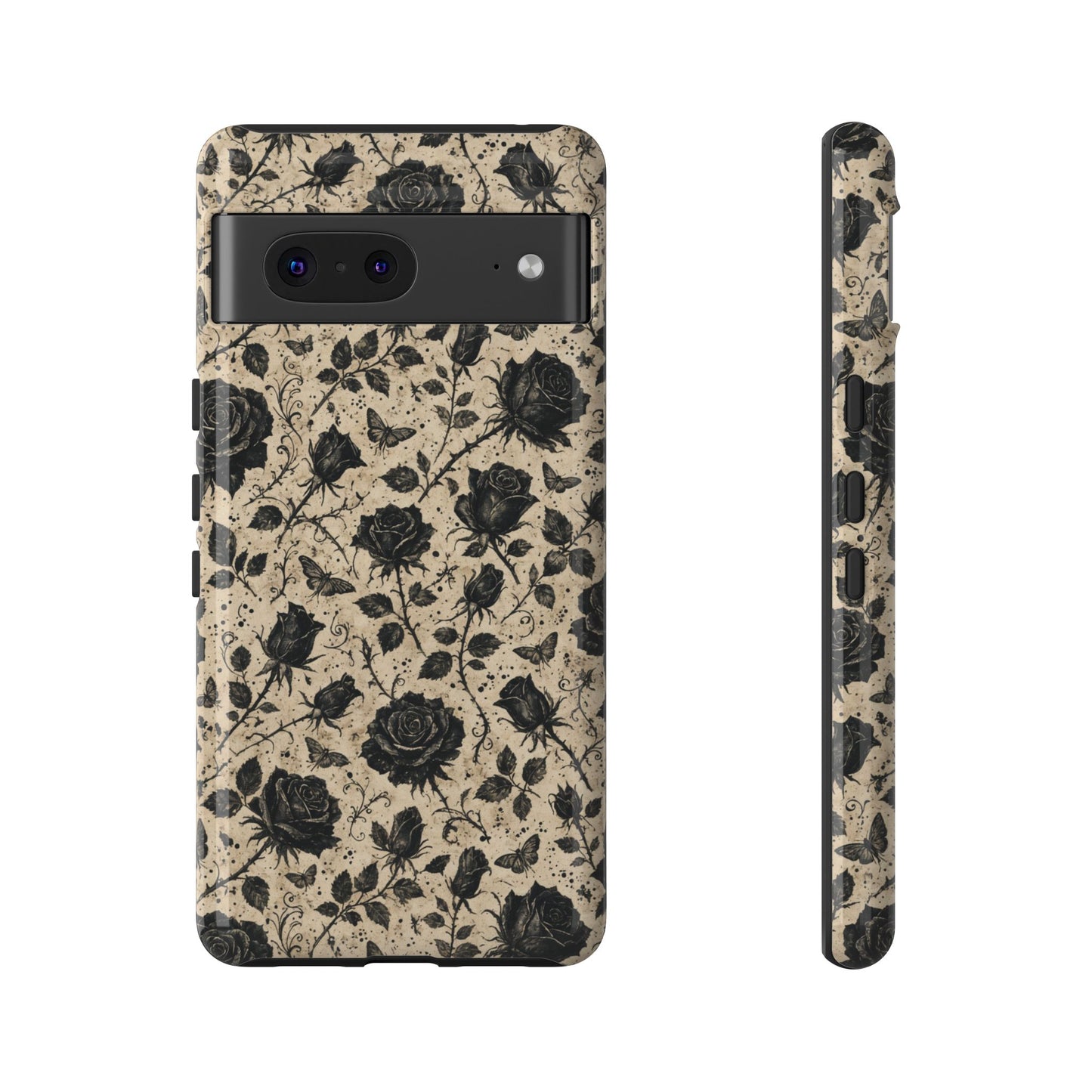 Black Rose Bone Tough Case