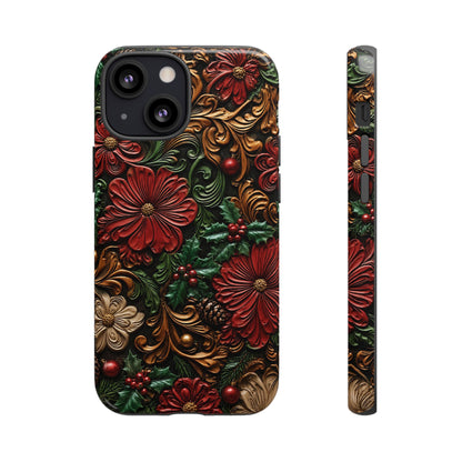 Tooled Christmas Blooms Tough Case