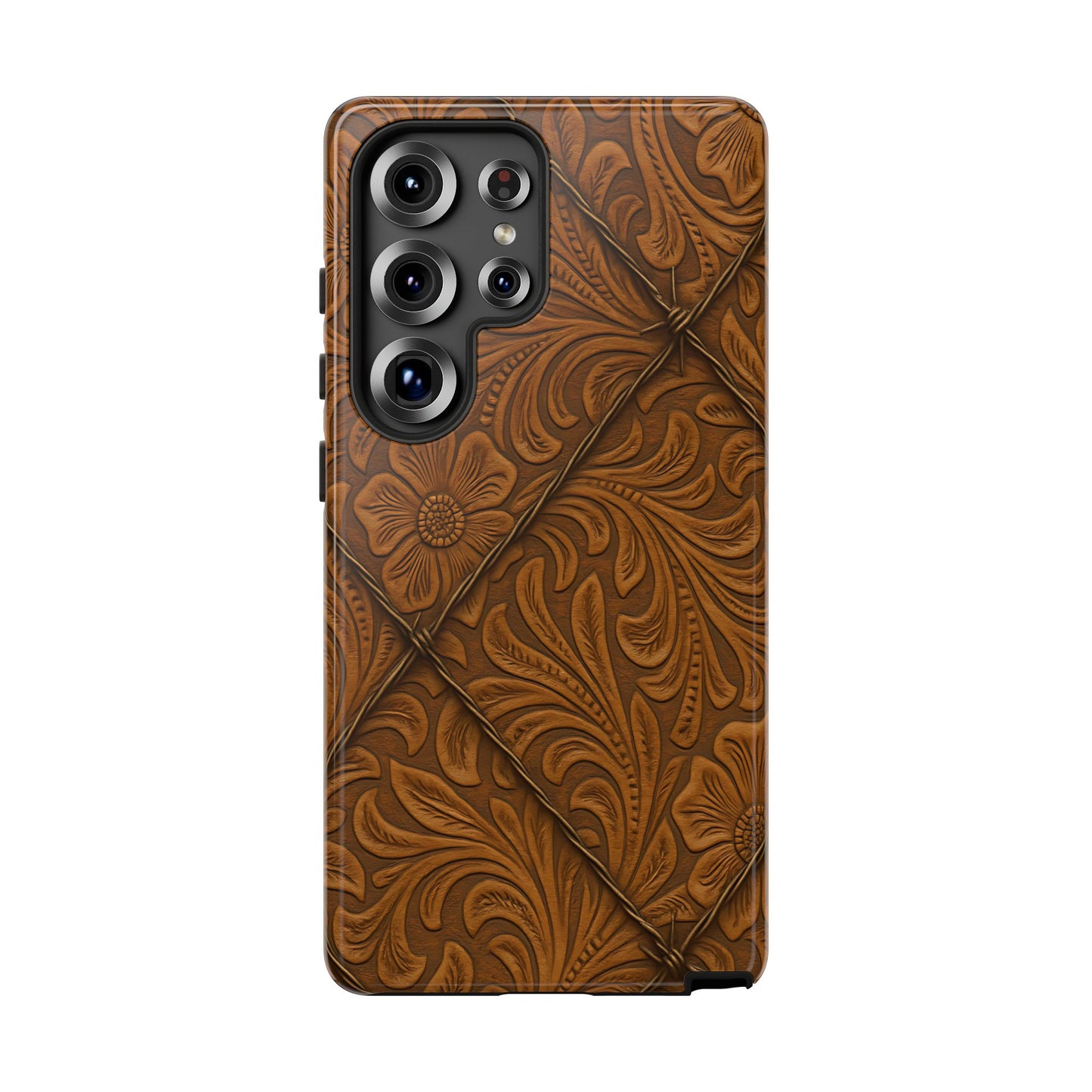 Faux Tooled Tan Barbed Wire Tough Phone Case