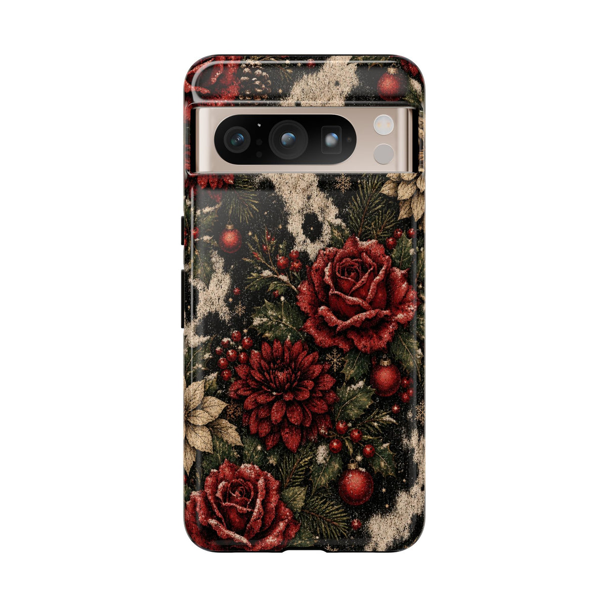 Cowhide Christmas Roses Tough Case