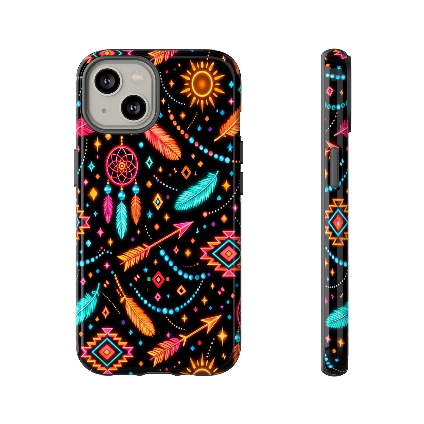 Neon Aztec Feather Tough Case