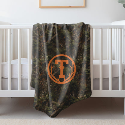 Antler Monogram Camo Blanket