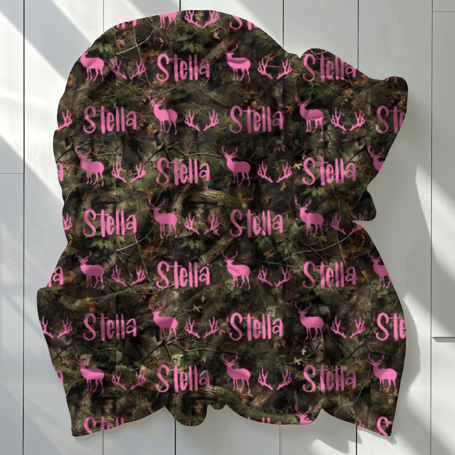 Personalized Camo Deer Blanket