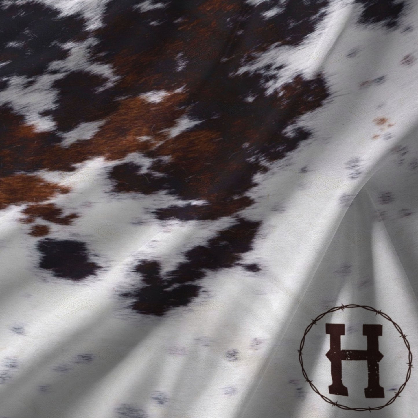 Cowhide Print Monogram Blanket