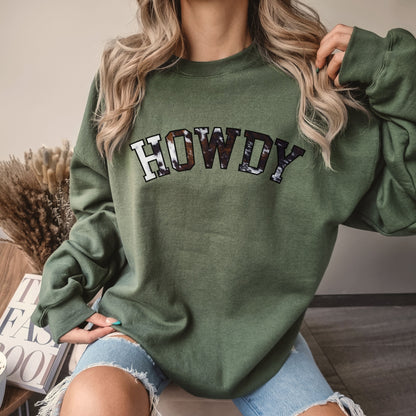 Howdy Cowhide Sweatshirt