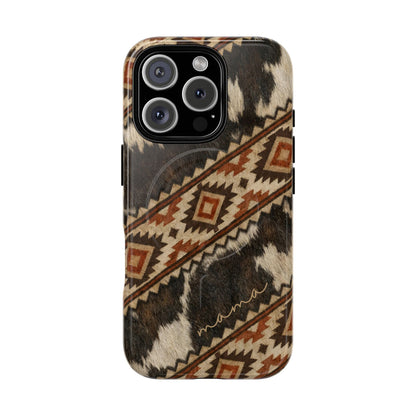 Cowhide Aztec Mama Magnetic Case