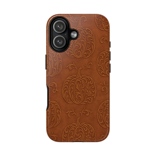 Embossed Pumpkins Tough Phone Case