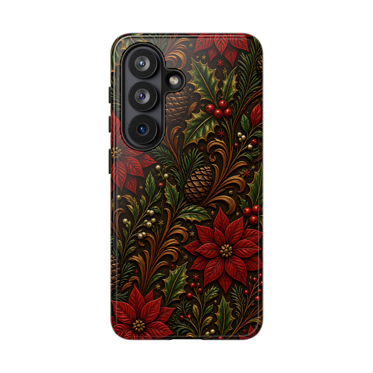 Carved Christmas Holly Tough Case