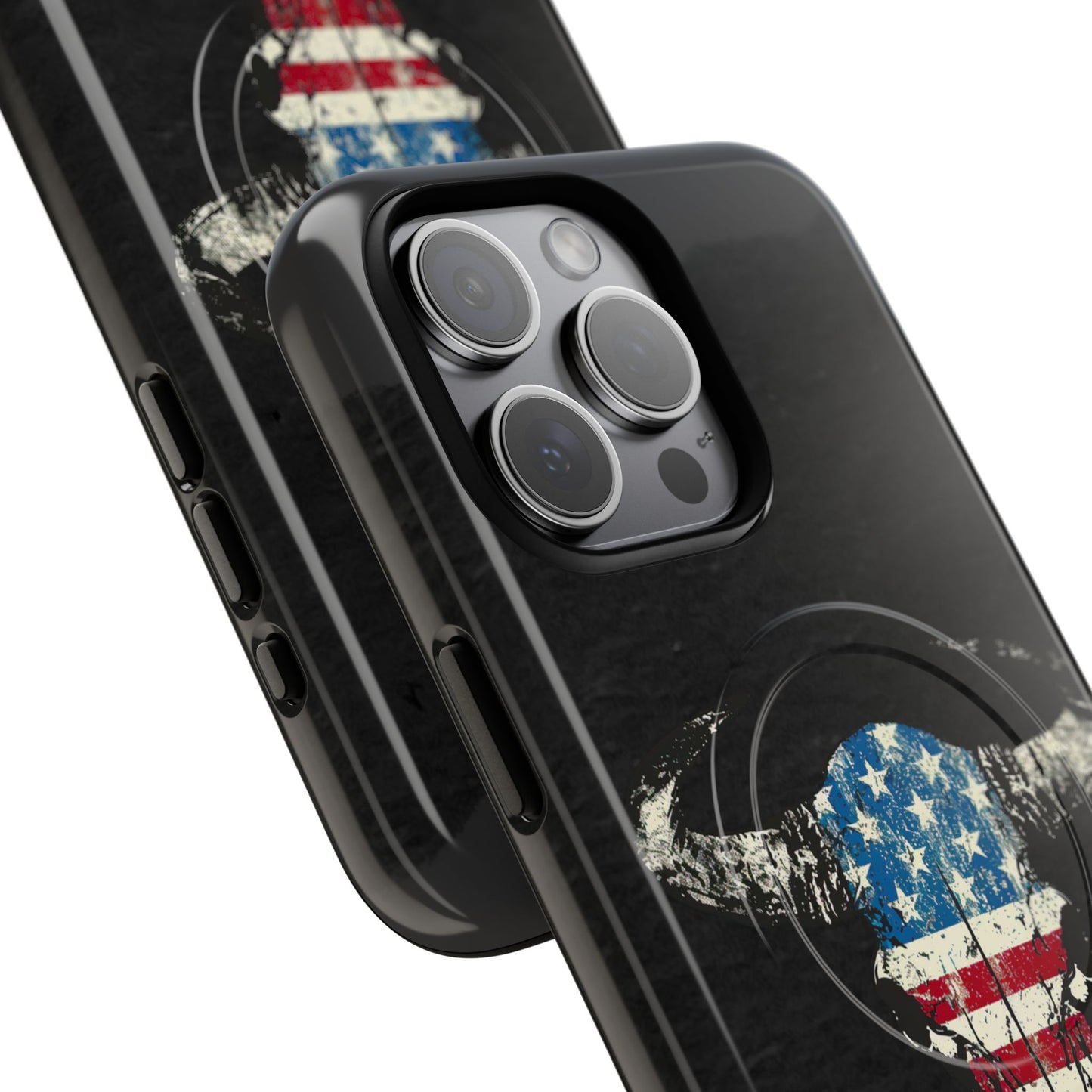 Patriotic Bull Skull Magnetic Case