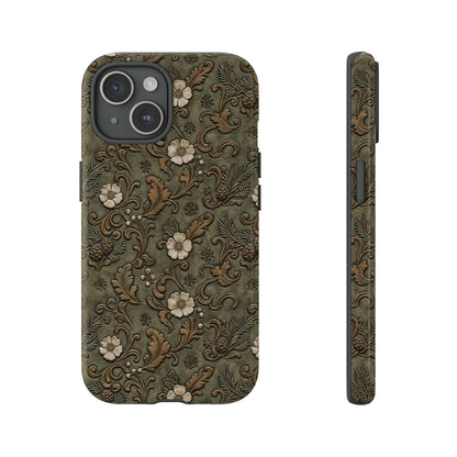 Sage Tooled Roses Tough Case