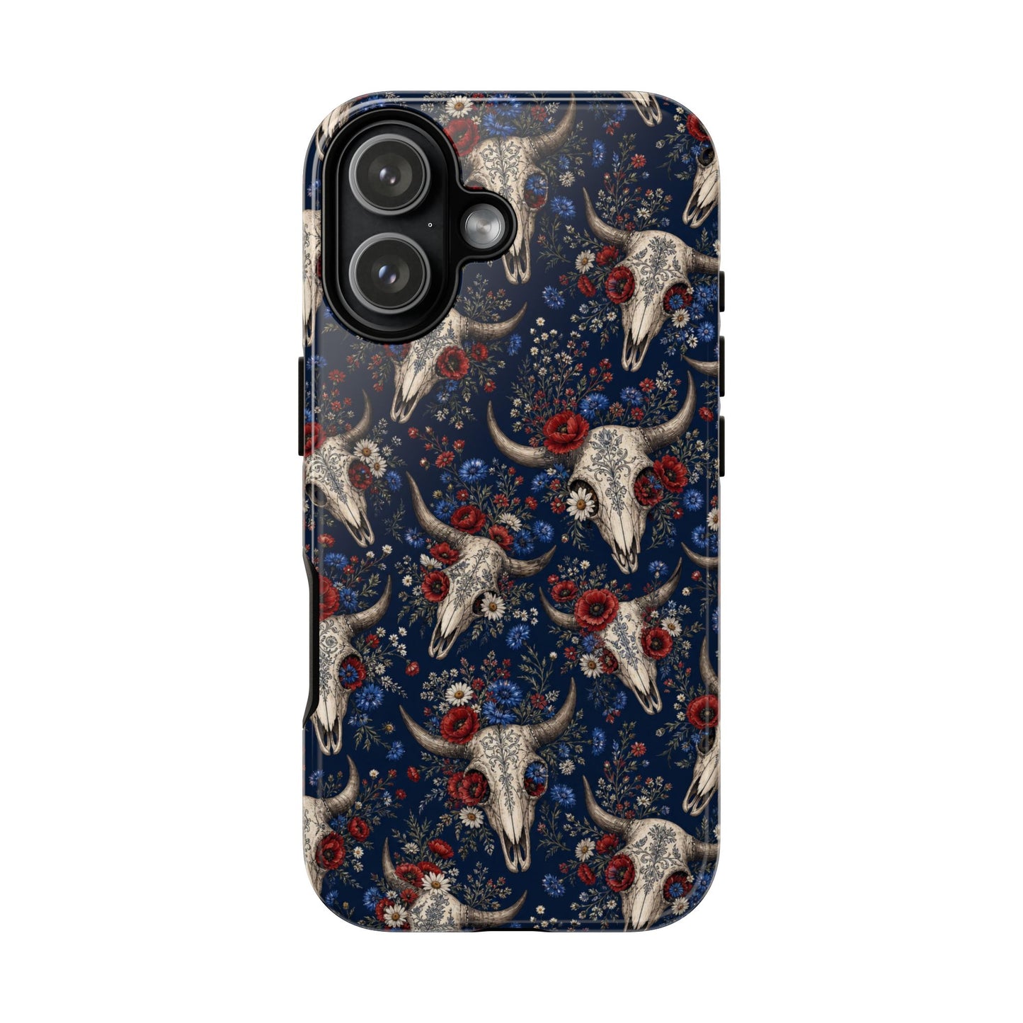 Patriotic Floral Skulls Tough Case