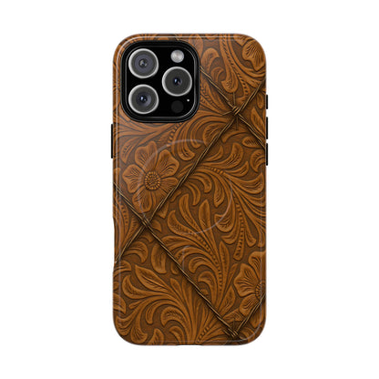 Faux Tooled Tan Barbed Wire Magnetic Case
