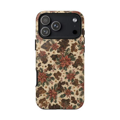 Cowhide Poinsettia Tough Case