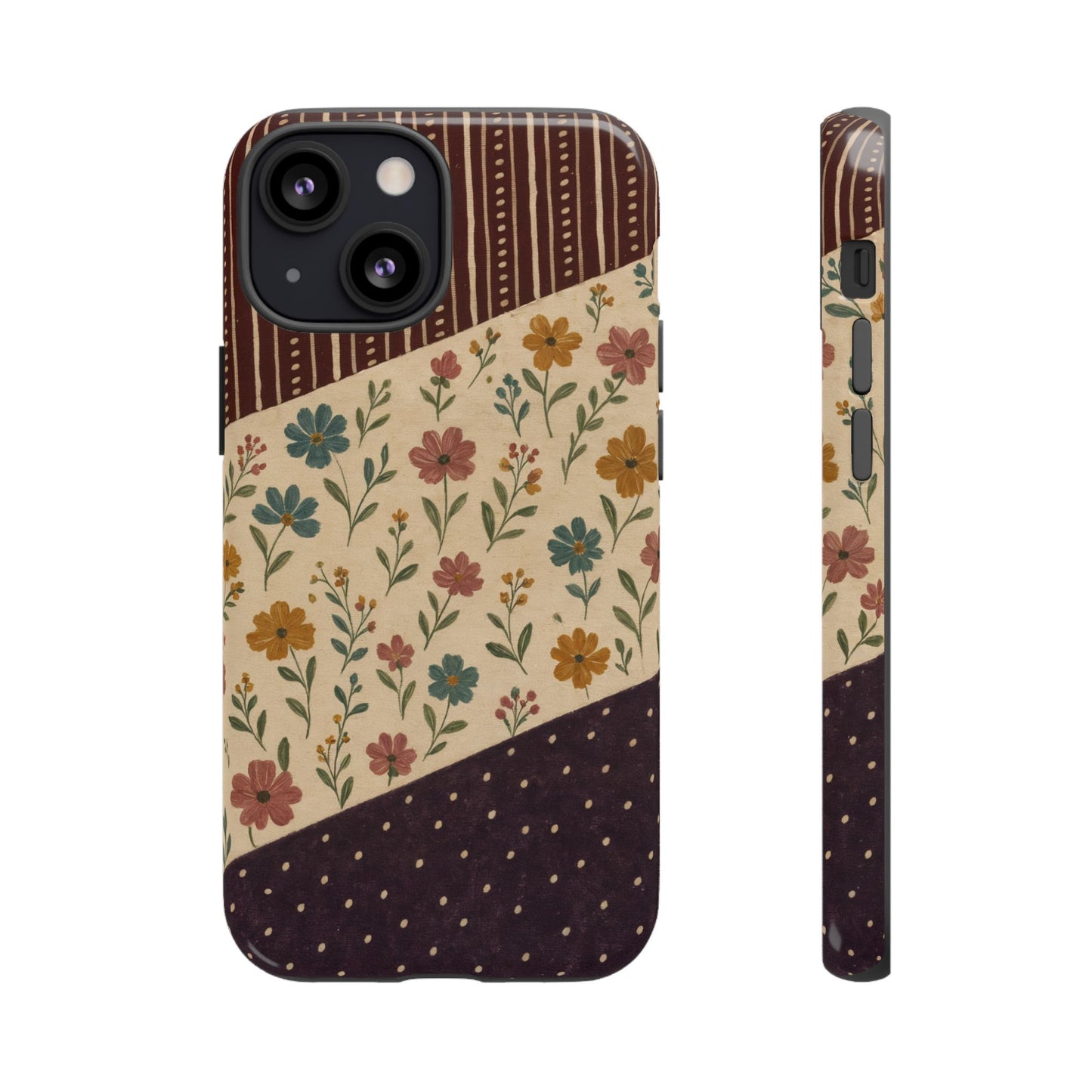 Fall Floral Stripe Tough Case
