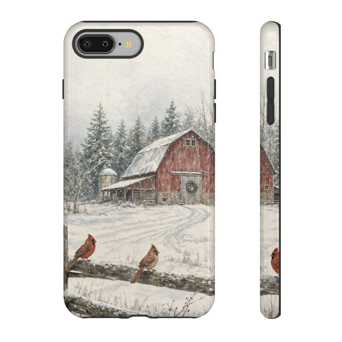 Snowy Red Barn Tough Case