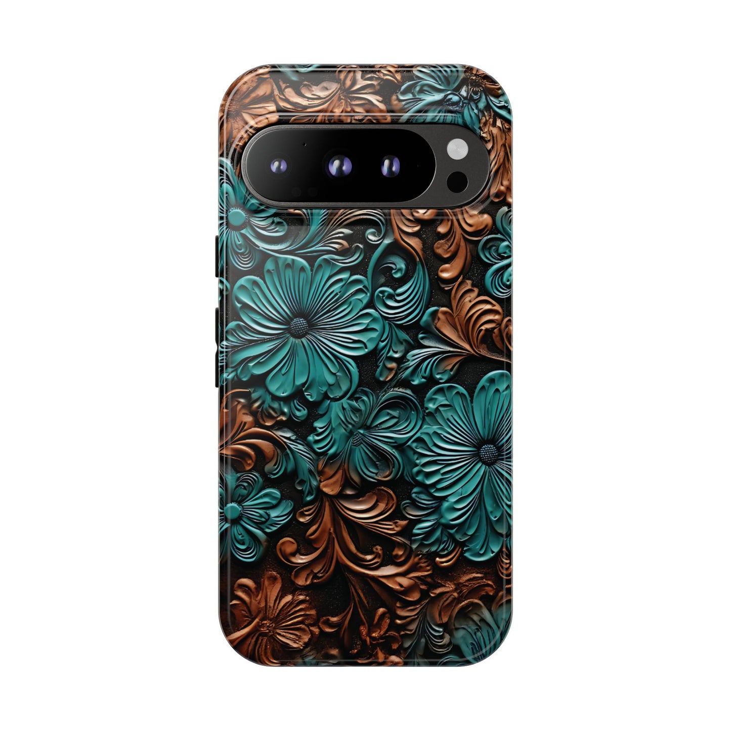 Faux Tooled Floral Tough Case