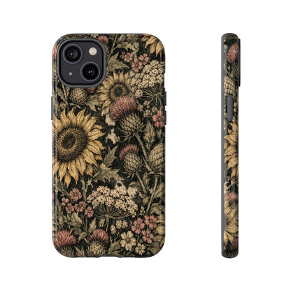 Cowhide Sunflower Thistles Tough Case