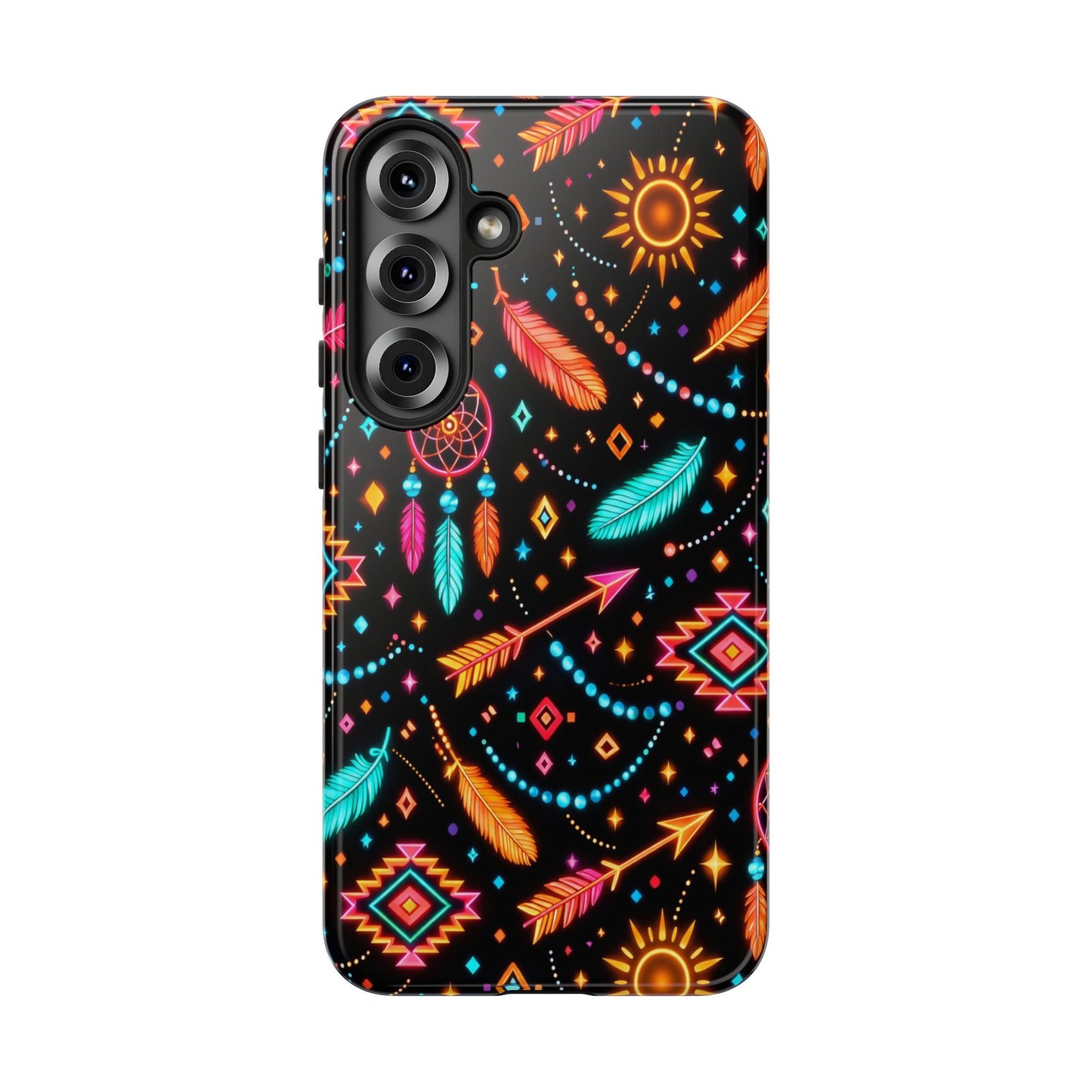 Neon Aztec Feather Tough Case
