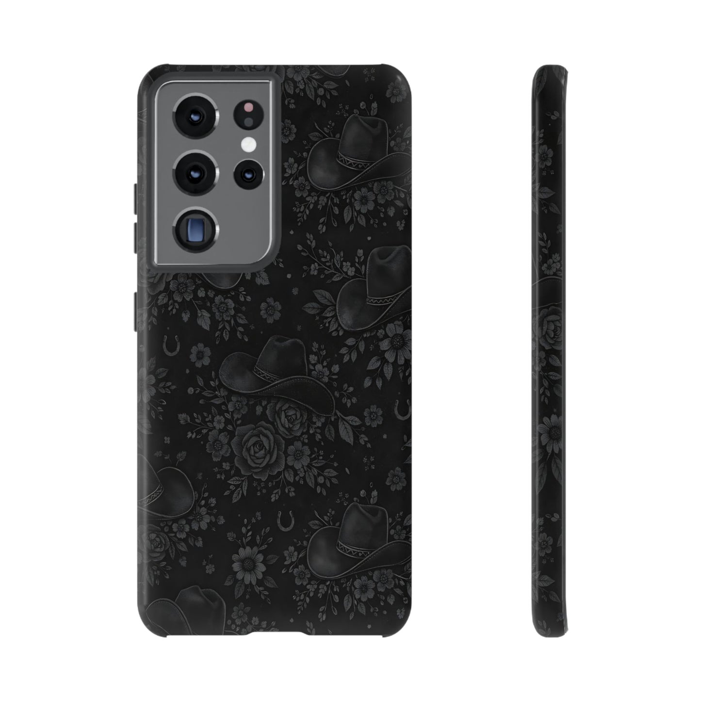 Western Noir Floral Hats Tough Case