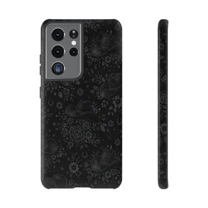 Western Noir Floral Hats Tough Case
