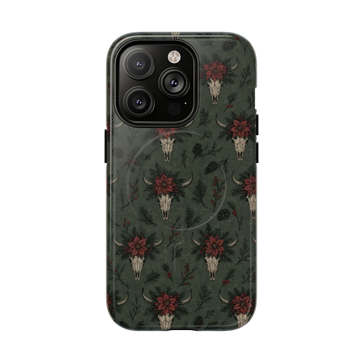 Inked Christmas Skull Magnetic Case