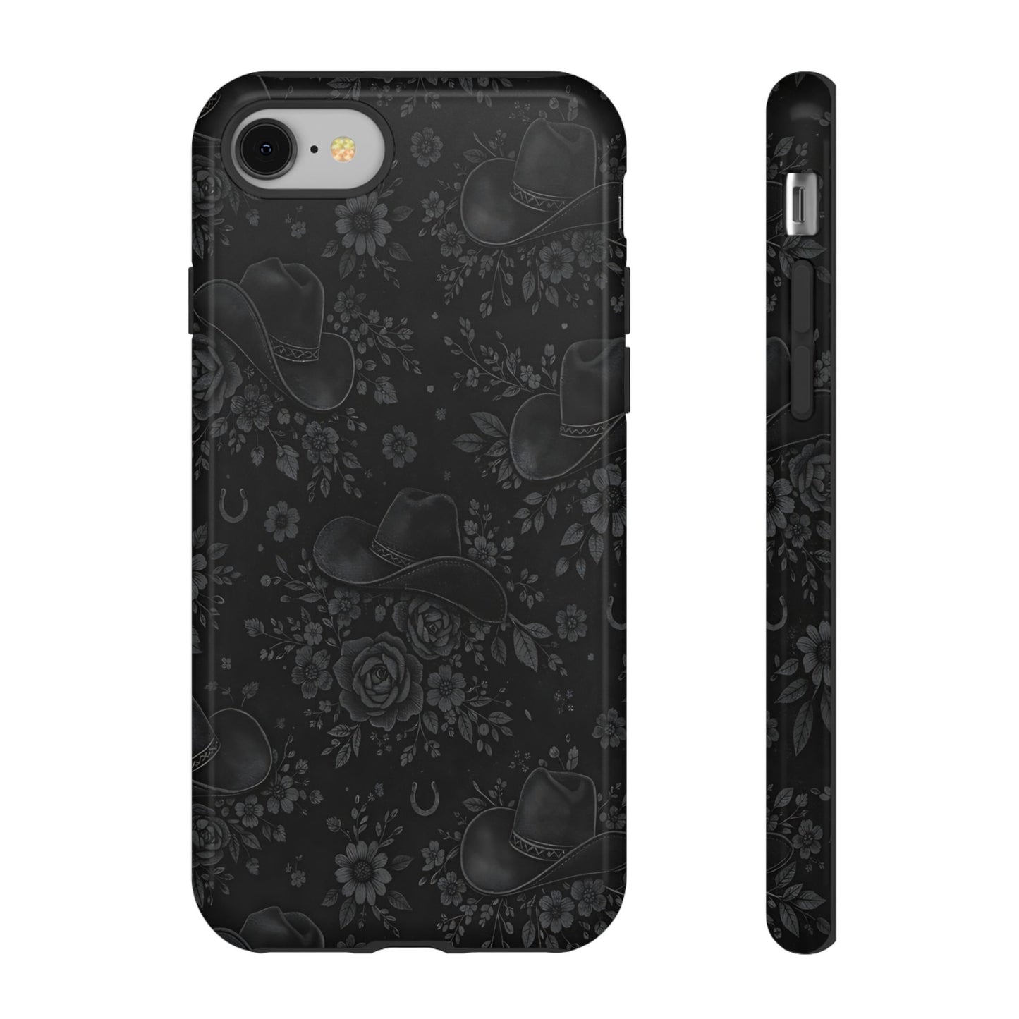 Western Noir Floral Hats Tough Case