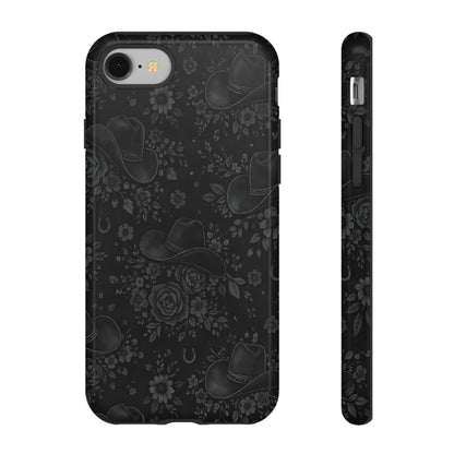 Western Noir Floral Hats Tough Case