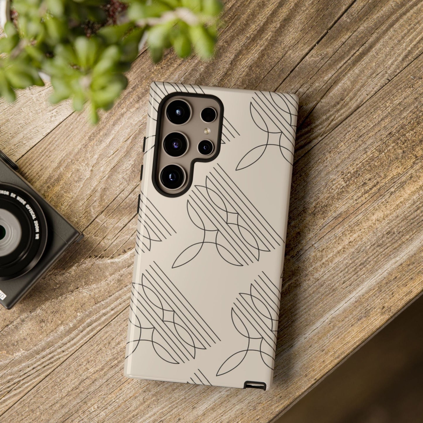 Boot Stitch Pattern Phone Case-Beige
