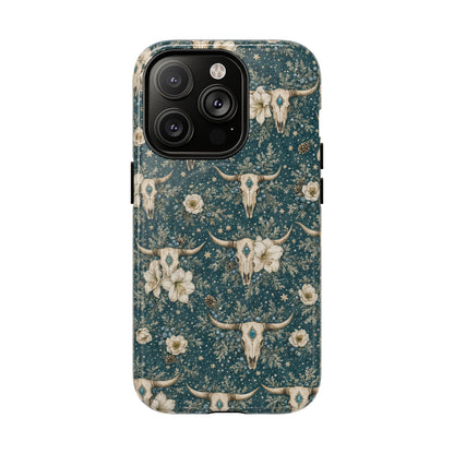 Turquoise Winter Skull Magnetic Case