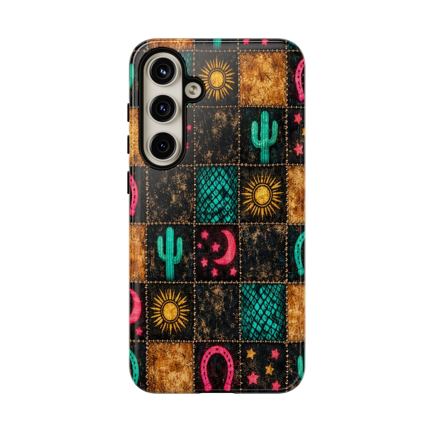 Neon Cactus Patchwork Tough Case