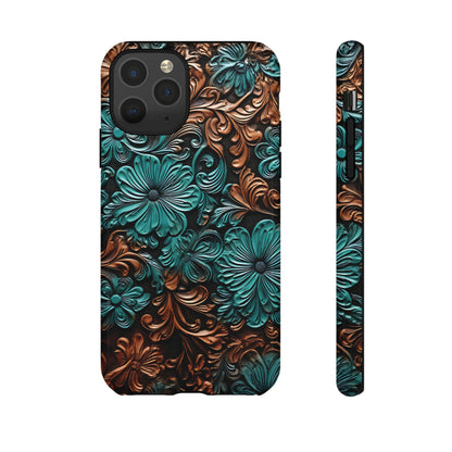 Faux Tooled Floral Tough Case
