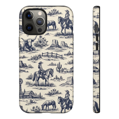 Western Toile Navy Tough Case
