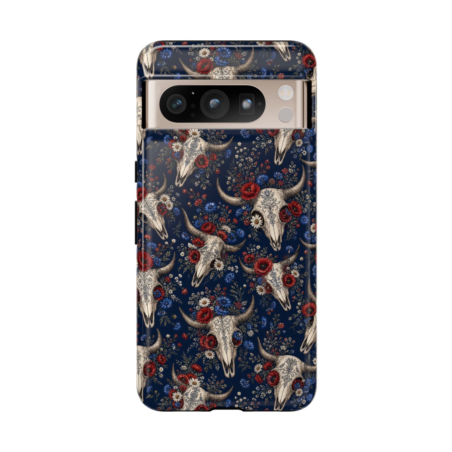 Patriotic Floral Skulls Tough Case