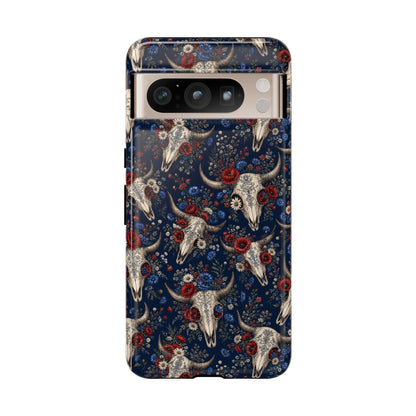 Patriotic Floral Skulls Tough Case