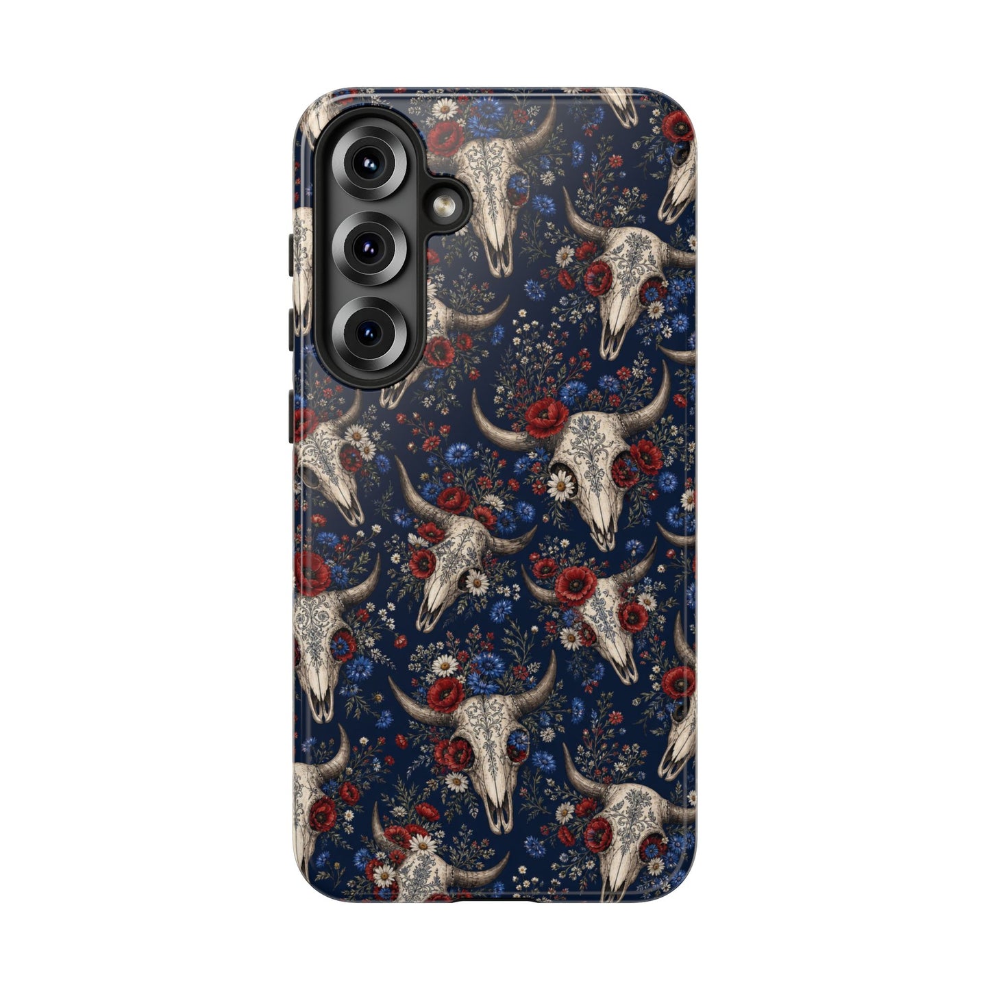 Patriotic Floral Skulls Tough Case