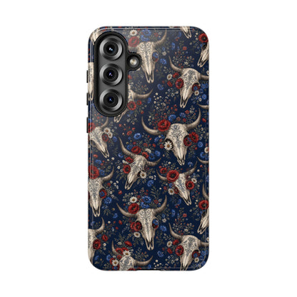 Patriotic Floral Skulls Tough Case