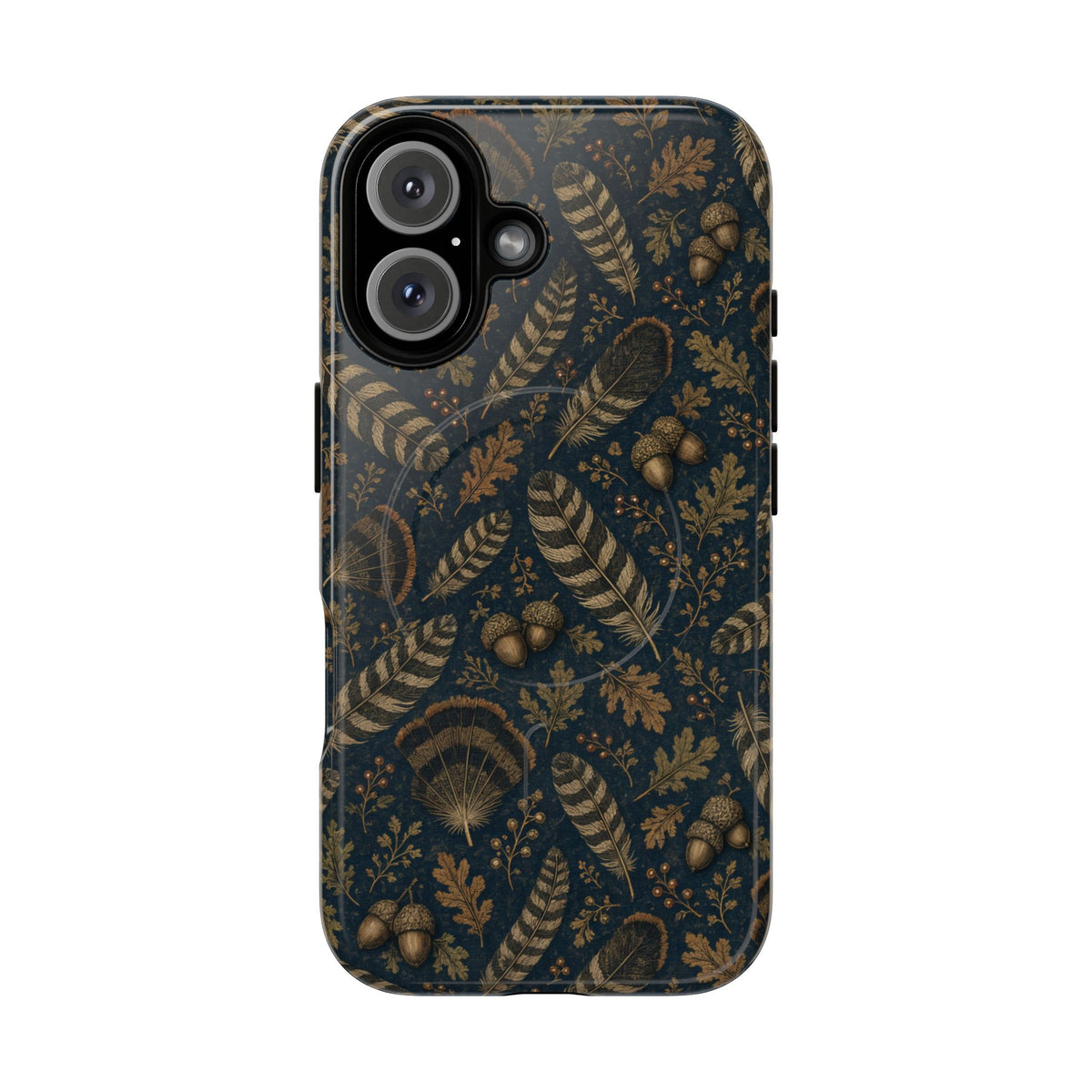 Navy Feathers Magnetic Case