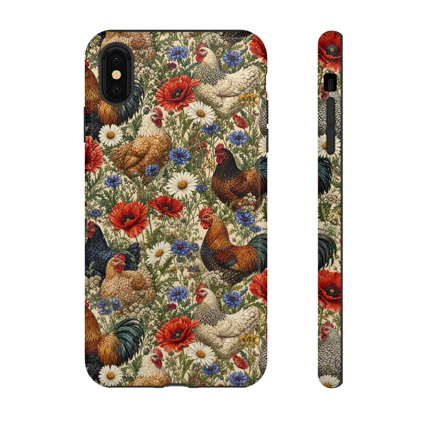 Patriotic Floral Chickens Tough Case