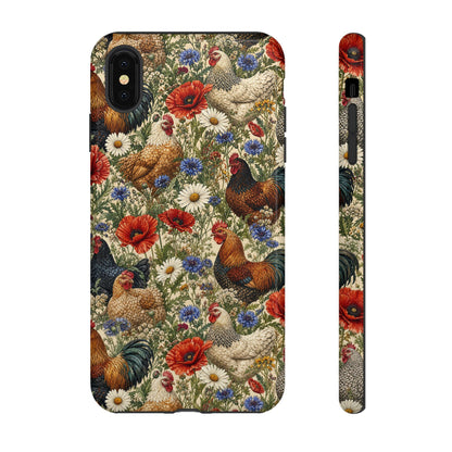 Patriotic Floral Chickens Tough Case
