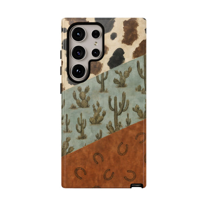 Cowhide Turquoise Cactus Tough Case