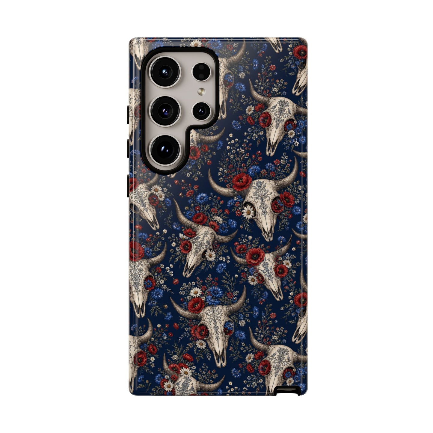 Patriotic Floral Skulls Tough Case