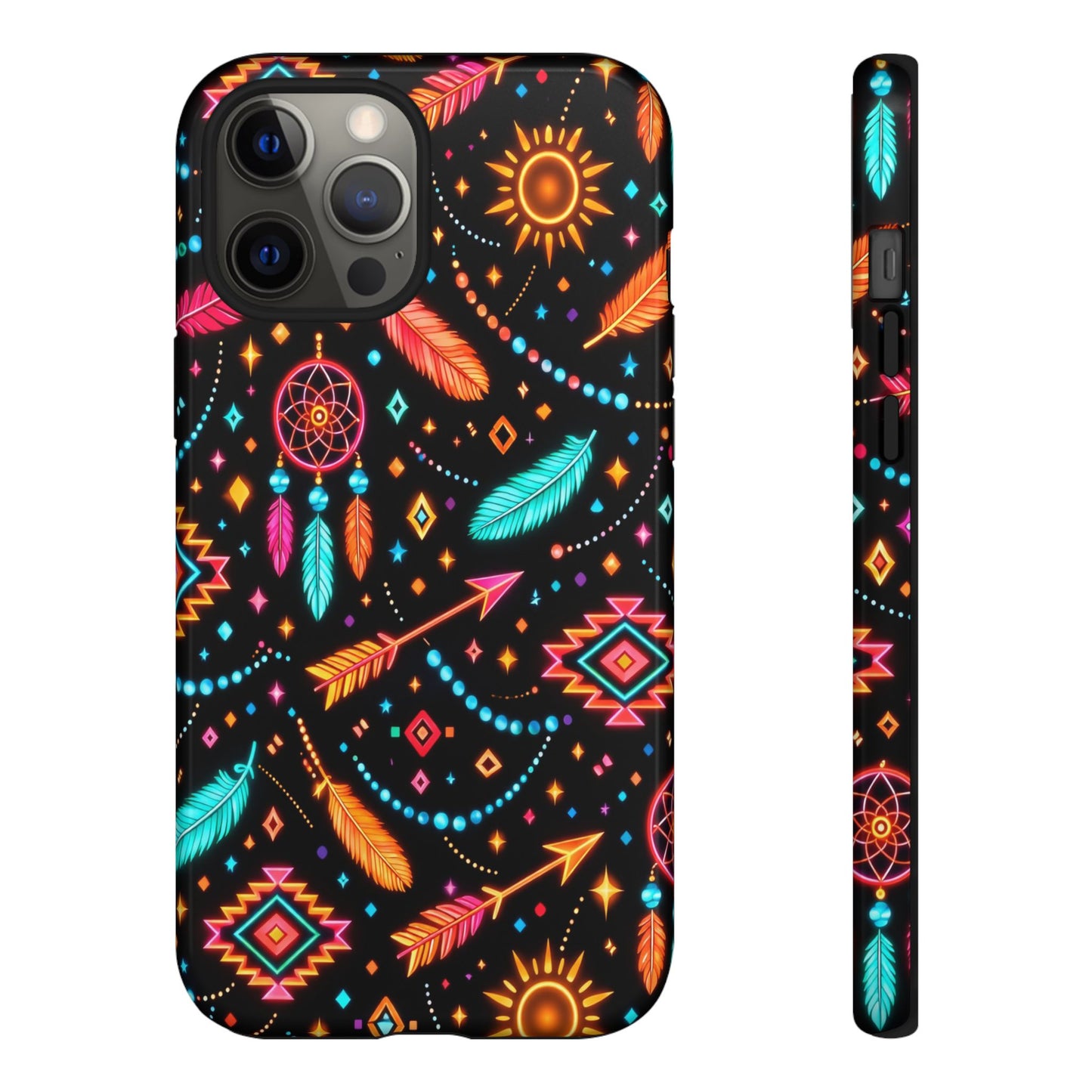 Neon Aztec Feather Tough Case