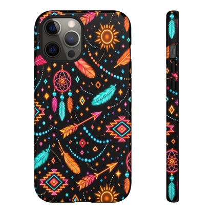 Neon Aztec Feather Tough Case