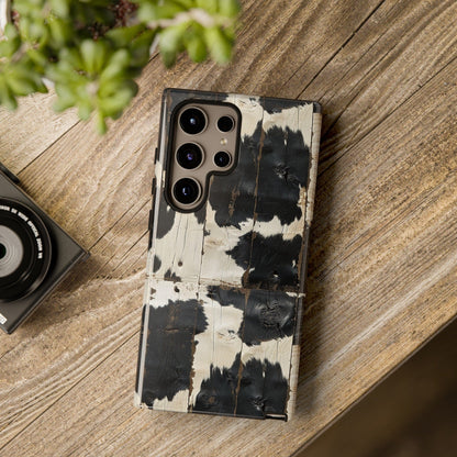 Black Wooden Cowhide Phone Case