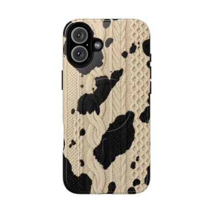 Cable Knit Cowhide Magnetic Case